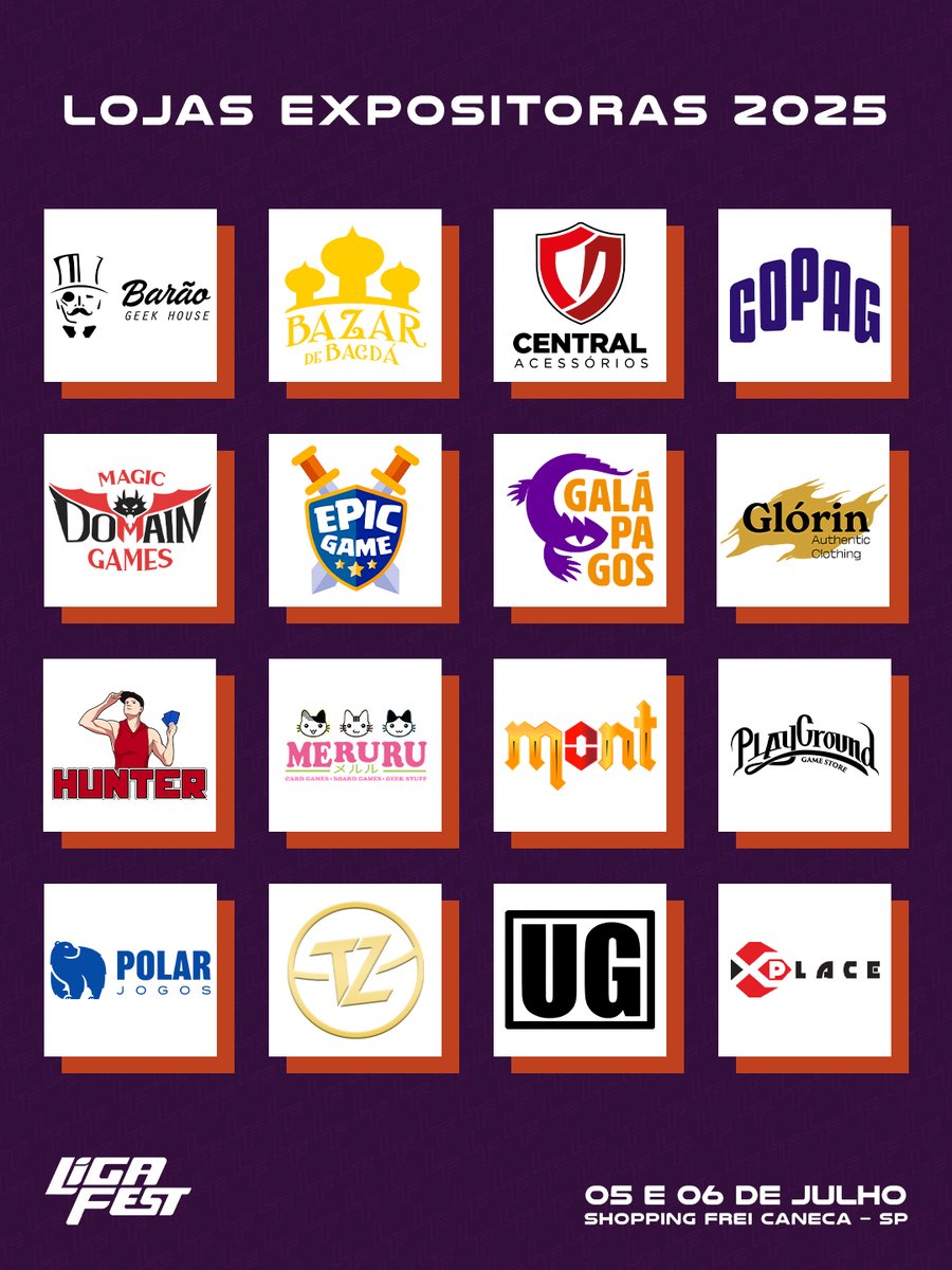 Para a 2º Edição contamos com 16 stands recheados de boosters e novidades para atender todos vocês!

#LigaFest #LF