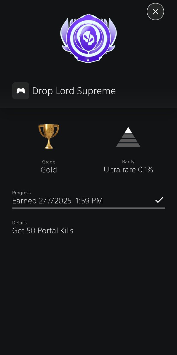 Marc_Daniels_ZA's tweet image. Drop Lord Supreme 🏆
Get 15 Portal kills ✅️

Biggest Platinum blocker is done! Absolute pain in the ass to get legit, so the relief I feel is &amp;gt;&amp;gt;&amp;gt;

Remaining 6 trophies are all 0.1% Golds that just need organic grinding, which I&apos;m perfectly fine with after this 😂

#Splitgate2