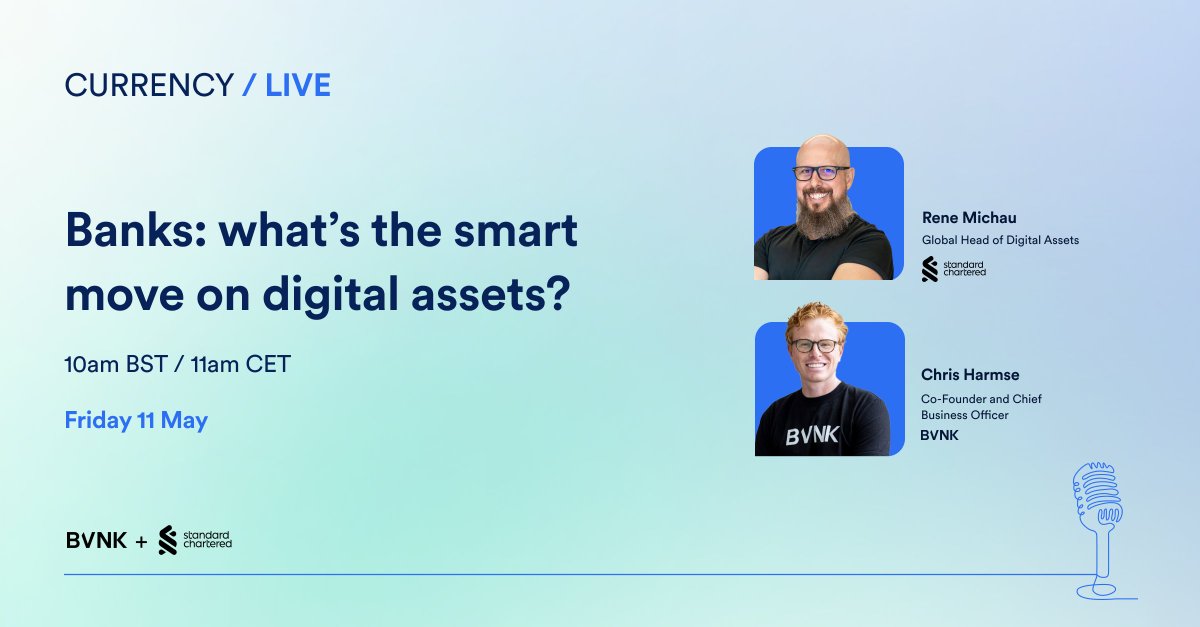 BVNKFinance's tweet image. The banker’s digital asset playbook 📘
Stablecoins or tokens? Public or private blockchains?
Banks face critical choices in digital assets: few have navigated this terrain as deliberately as Standard Chartered
Join us LIVE on X and Linkedin next Friday 11 as BVNK's…