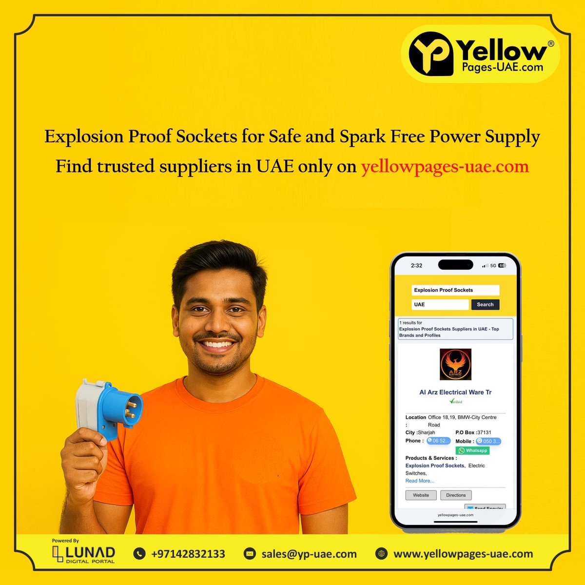 YellowPages_LMC's tweet image. Equip your site with Explosion Proof Sockets from trusted UAE suppliers listed on Yellow Pages UAE - yellowpages-uae.com/uae/explosion-…

.

#IndustrialEquipment #ExplosionProofLights #ExplosionProofSockets #YellowPagesUAE #Lighting #LightsSuppliersinUAE #SafetyLights #UAEBusiness