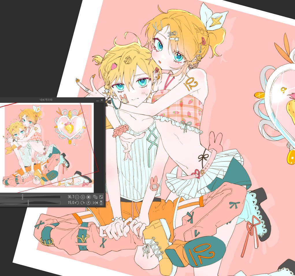 canm0_3's tweet image. #鏡音リン #鏡音レン
夏のファッションはイチゴがいいので🍓🧡