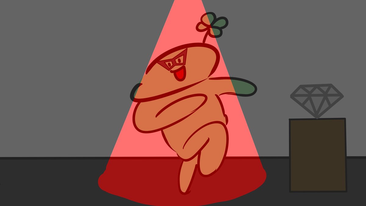 #のば描き 
警報装置を作動させてしまった怪盗よつろん