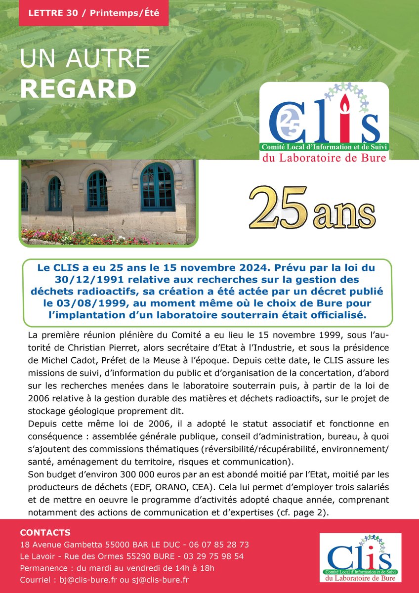 🖨️La prochaine lettre du Clis est sortie ! Vous pouvez vous abonnez gratuitement par mail à toutes nos publications : sj@clis-bure.fr ou sur le site du Clis :clis-bure.fr
#Clis #25ans #anniversaire