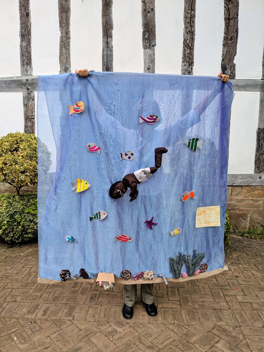 Our volunteer Gill has made this beautiful piece to adorn one of the church pillars for Ocean World at St Francis Church. It depicts Jacques Francis, a deep-sea diver who lived in Tudor England. 
Check out bournvilleparishchurch.org.uk for full details of Ocean World.