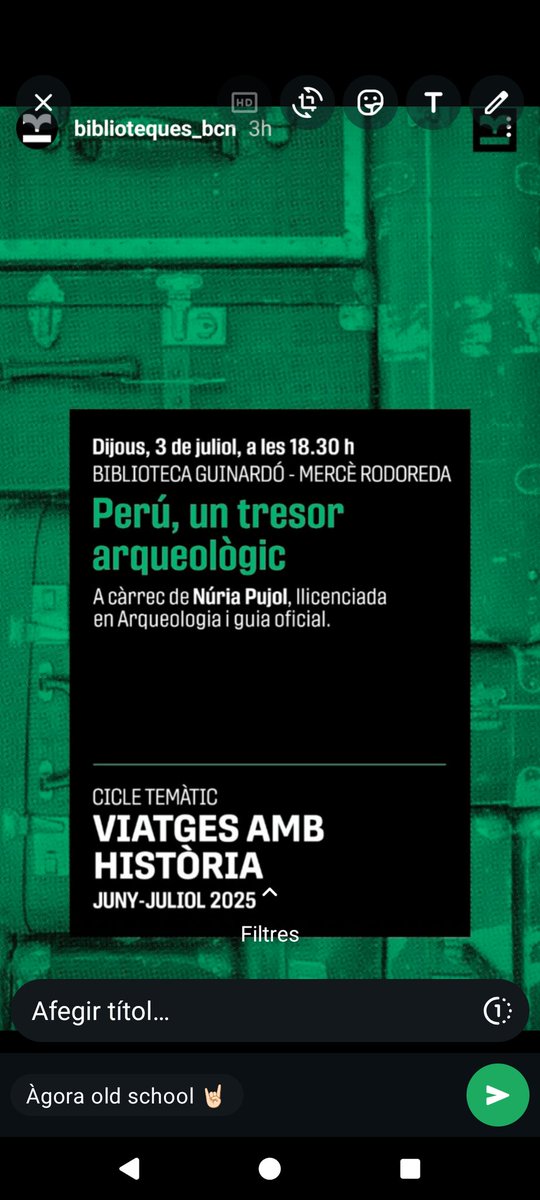 Amo Barcelona Guia Oficial (@nuria157) on Twitter photo DemĂ amb <a href="/BibliotequesBCN/">BibliotequesBCN</a> i <a href="/lageografica/">Societat Nova GeogrĂ fica</a> parlarem del PerĂş. Hi sou convidades DemĂ amb <a href="/BibliotequesBCN/">BibliotequesBCN</a> i <a href="/lageografica/">Societat Nova GeogrĂ fica</a> parlarem del PerĂş. Hi sou convidades