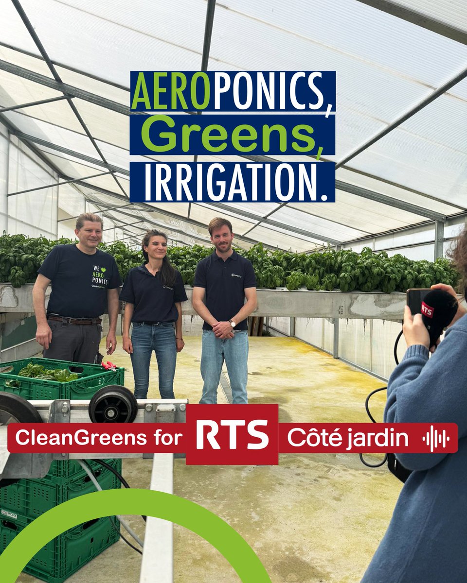 Go check the latest #RTS (<a href="/RadioTeleSuisse/">RTS</a>) interview about #AEROponics, greens and irrigation.
bit.ly/3TPEY8C