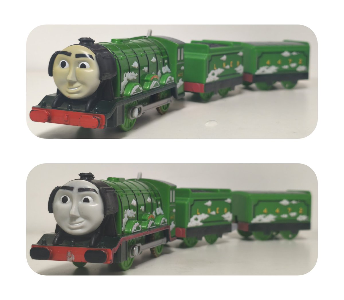 EngineBoyF's tweet image. I found a yellowed Scot on a second-hand platform, and I used a cotton swab to coat the surface with two layers of peroxide, After more than two hours in the sun, he finally recovered