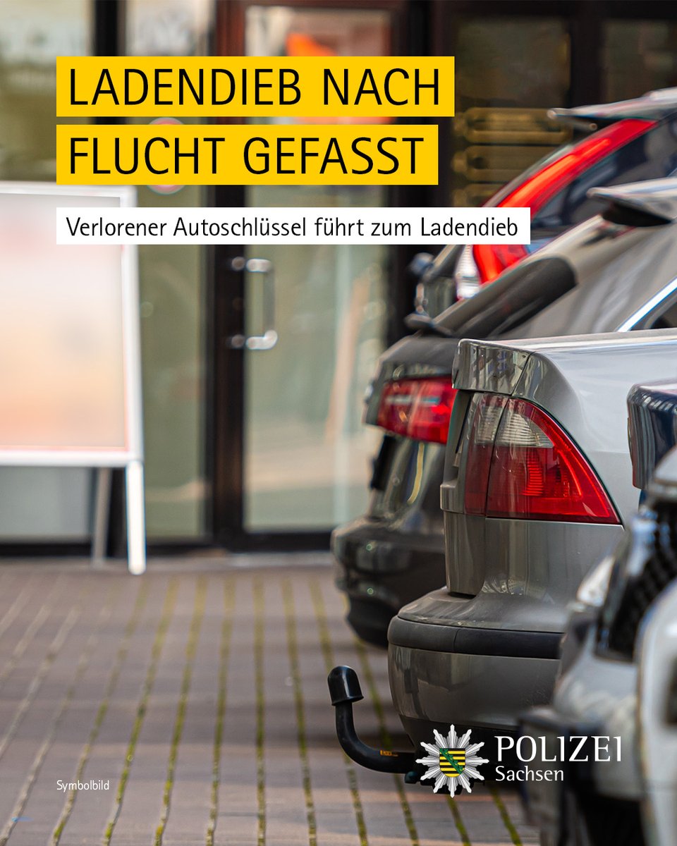 Dienstag entwendete ein 47-Jähriger Waren im Wert von 130 Euro aus einem Geschäft in #Zittau &amp; flüchtete. Er wurde dank eines verlorenen Autoschlüssels gefasst &amp; muss sich wegen räuberischen Diebstahls verantworten.

Mehr aus der Polizeidirektion #Görlitz: medienservice.sachsen.de/medien/news/10…