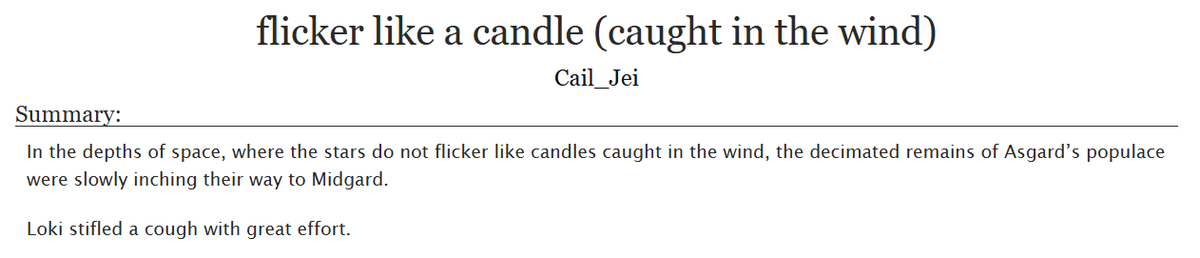 > Loki &amp; Thor, sickfic, 1.1k  archiveofourown.org/works/66893419 

Written by @/Cail_Jei for the anonymous prompt 'brodinson fluff' !  ⚡️🐍 

#ThorGotchaForGaza