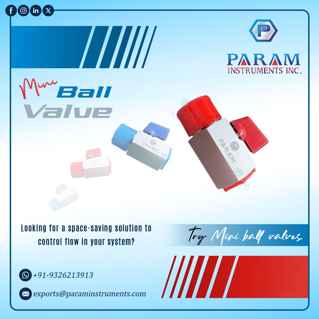 Param Instruments Inc. (@param_inc_) on Twitter photo Mini ball valves are compact, efficient, and stylish solutions for controlling flow in tight spaces, offering easy on/off and easy-to-use operation.
Email: exports@paraminstruments.com
WhatsApp: +919326213913
#industrial #miniballvalve #plumbing #hardware #irrigation #madeinIndia Mini ball valves are compact, efficient, and stylish solutions for controlling flow in tight spaces, offering easy on/off and easy-to-use operation.
Email: exports@paraminstruments.com
WhatsApp: +919326213913
#industrial #miniballvalve #plumbing #hardware #irrigation #madeinIndia