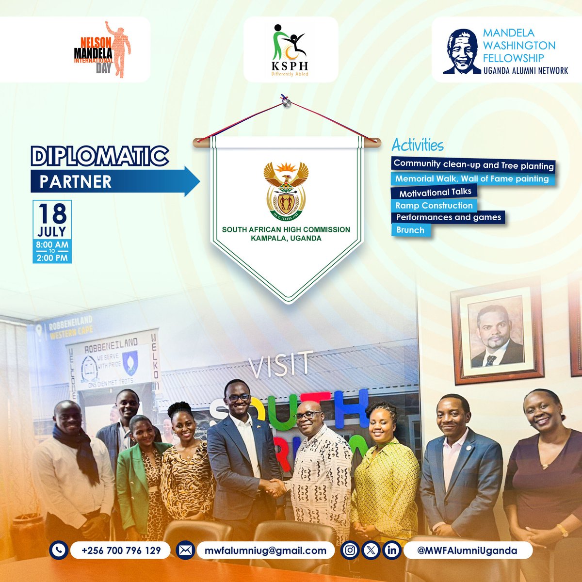 We’re honored to partner with the South African High Commission in Uganda for #MandelaDay2025! 
This partnership deepens the legacy of Nelson Mandela by supporting youth-led action &amp; rebuilding efforts at KSPH.

#ItIsInYourHands #Build4KSPH #MWFAlumniUG #NelsonMandela #MWFImpact