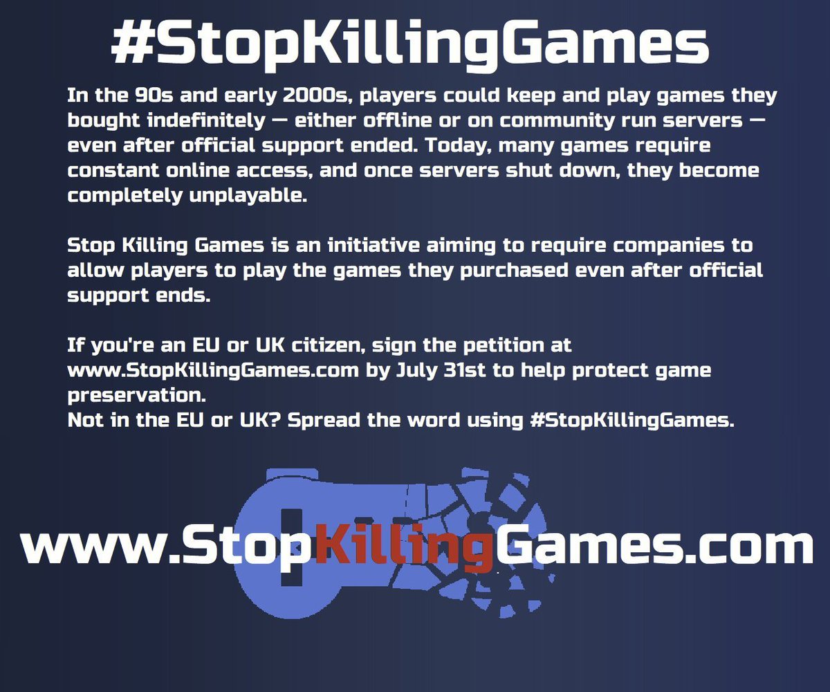 Derposorus_Fux's tweet photo. Screw "You will own nothing and be happy", let's change that into "You will own things and be proud";

I'ts time we reclaim ownership over the things we purchase! #StopKillingGames

EU citizens sign here if you want to own what you buy!
https://t.co/DpWMLfFW9w https://t.co/5S4eqvaFZ3