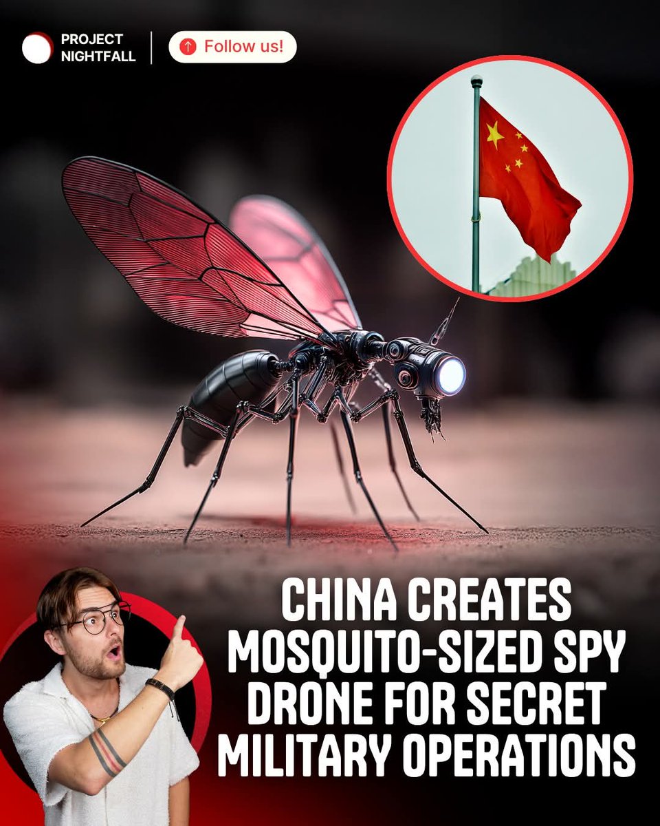 asgharrizvi1472's tweet photo. Breaking 💥 

Amazing...  China creates Mosquito sizes spy drone for secret Military operations.

#Drone #droneworld #ChinaNews #ChinaInnovation https://t.co/WwQn8DDjZy