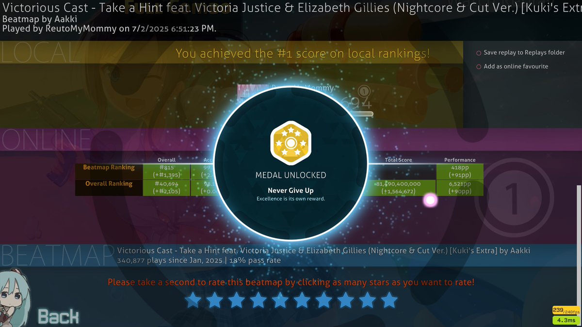 Zenvysss's tweet photo. 418pp and 7* FC medal. Nice derust https://t.co/28sAmf0Q1L