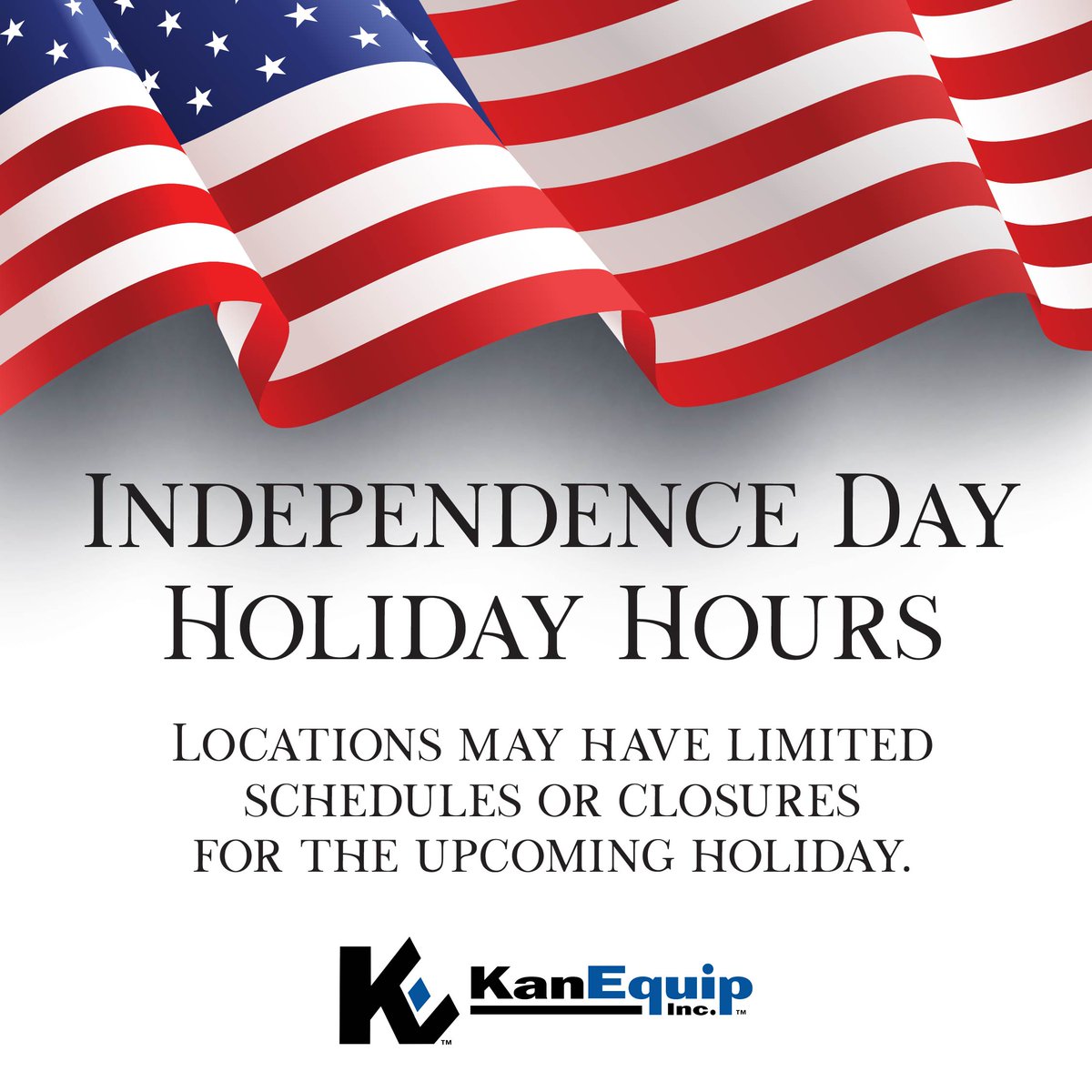 As a reminder, we will be closed on Independence Day in celebration of our great nation. 
If something comes up unexpectedly, call and press 1 for parts, 2 for service.
📞 bit.ly/KELocations