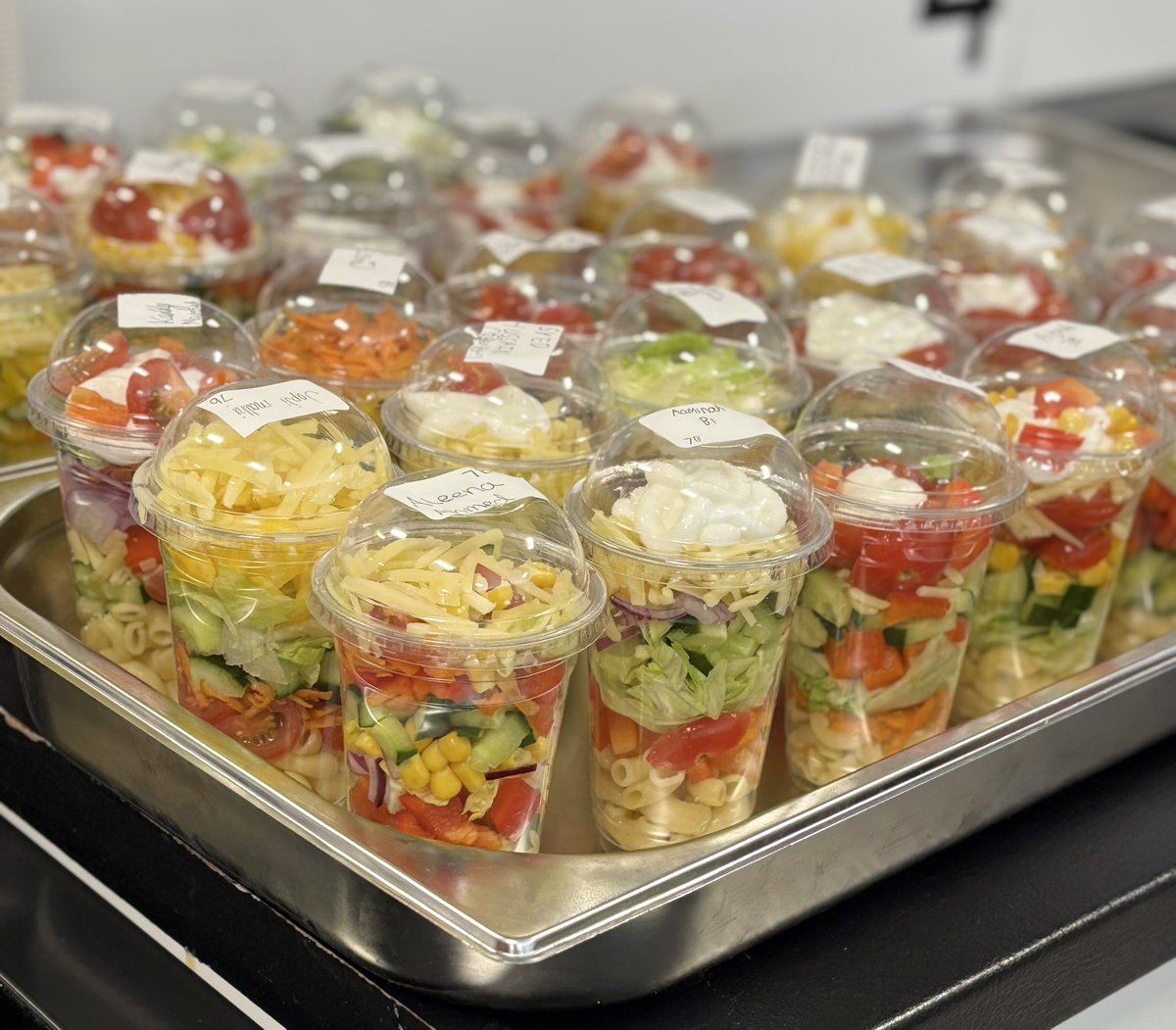 Great session for new yr7  intake day. Layered rainbow salads - starting with the basics 😉