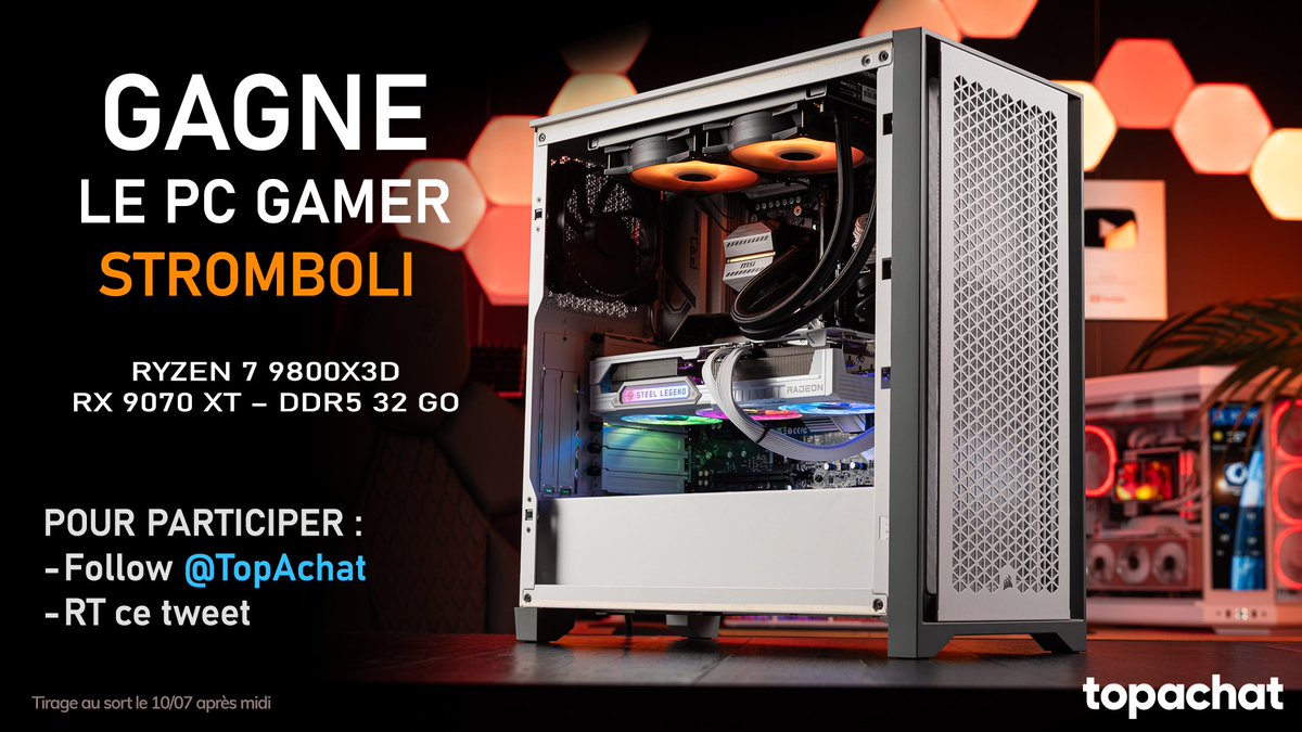 🎁 Nouvelle version du site, nouvelle vibe... et un PC Gamer à gagner pour fêter ça comme il se doit !

topachat.com/pages/detail2_…

Pour participer :
➡ Follow <a href="/TopAchat/">TopAchat</a> 
➡ RT ce tweet

🍀 TAS le 10/07 après-midi