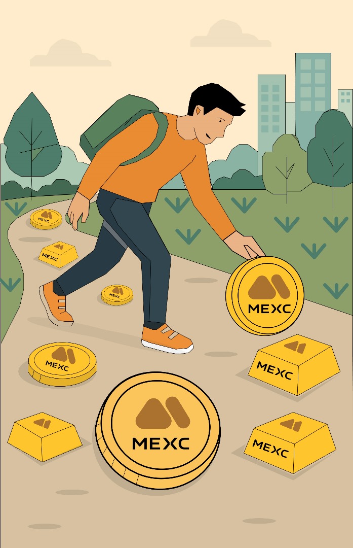 Oladoyin0's tweet photo. @MEXC_Official Walking the Road to #MEXCGold

Each coin marks a milestone:
⚡ Speed 
💰 Zero fees
🌍 Endless tokens
🛡️ Solid security

Then I reached for Gold not just a coin, but the promise fulfilled.

Guided by #MEXC

PS : I illustrated this from scratch on Figma.
#MEXC
MEXC UID : 31744944 https://t.co/Wuk73L9FVL