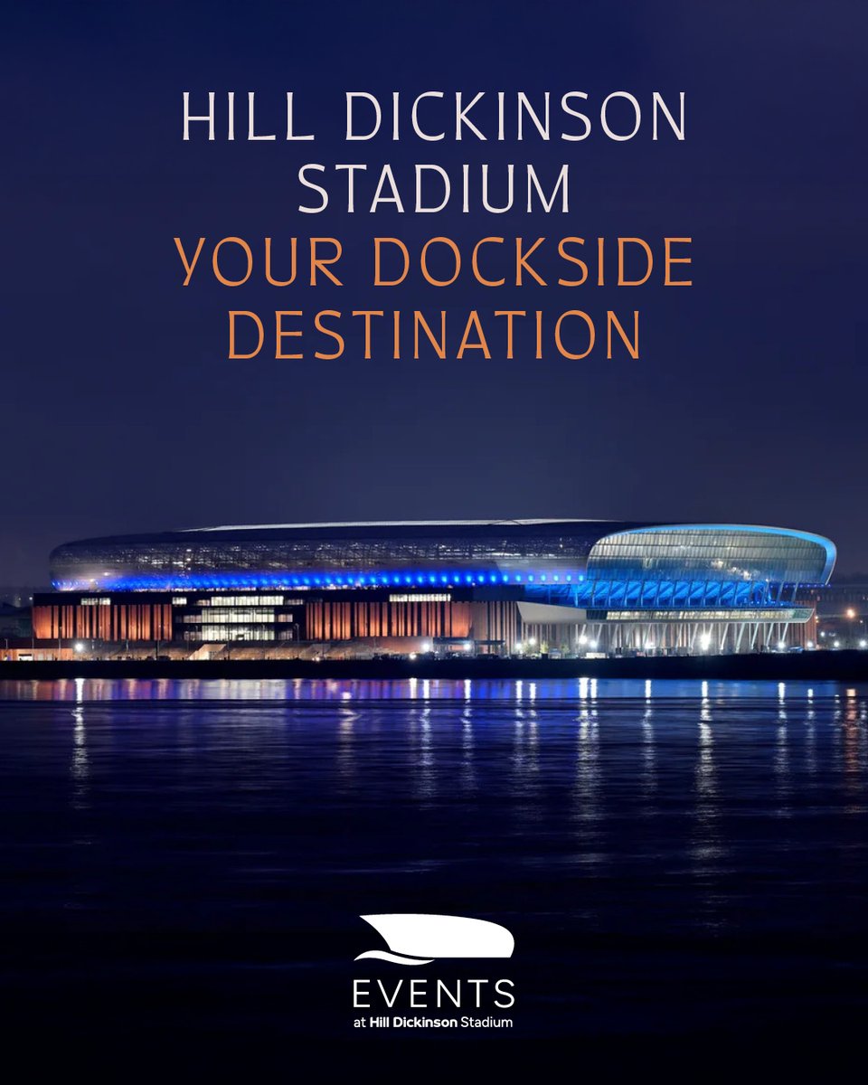 Open for business! 🚪

We are now taking bookings for non-matchday events at Hill Dickinson Stadium. 🏟️

More info: evertonfc.com/news/2025/july…