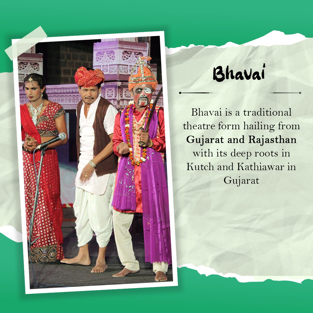 Satire with Tradition

Bhavai is a folk theatre form from Gujarat and Rajasthan that blends humor, music, and social themes. It is performed in village squares and temple grounds.

#India #IncredibleIndia #IndianEmbassy #IndianEmbassyAbuDhabi #IndiainUAE #IndianTheatre