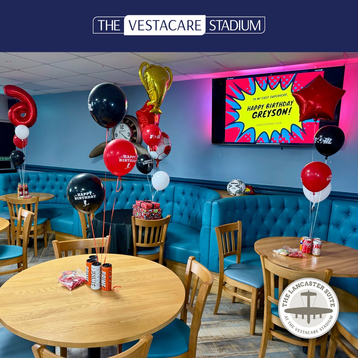 Planning a kids' party? The Lancaster Suite is the ultimate party place! Room for 120 guests, food, fun &amp; plenty of space to celebrate! 🎂🎈
Let our events team help make it stress-free &amp; magical ✨
📧 Functions@TheVestacareStadium.co.uk

#KidsParty #BirthdayVenue #OldhamEvents