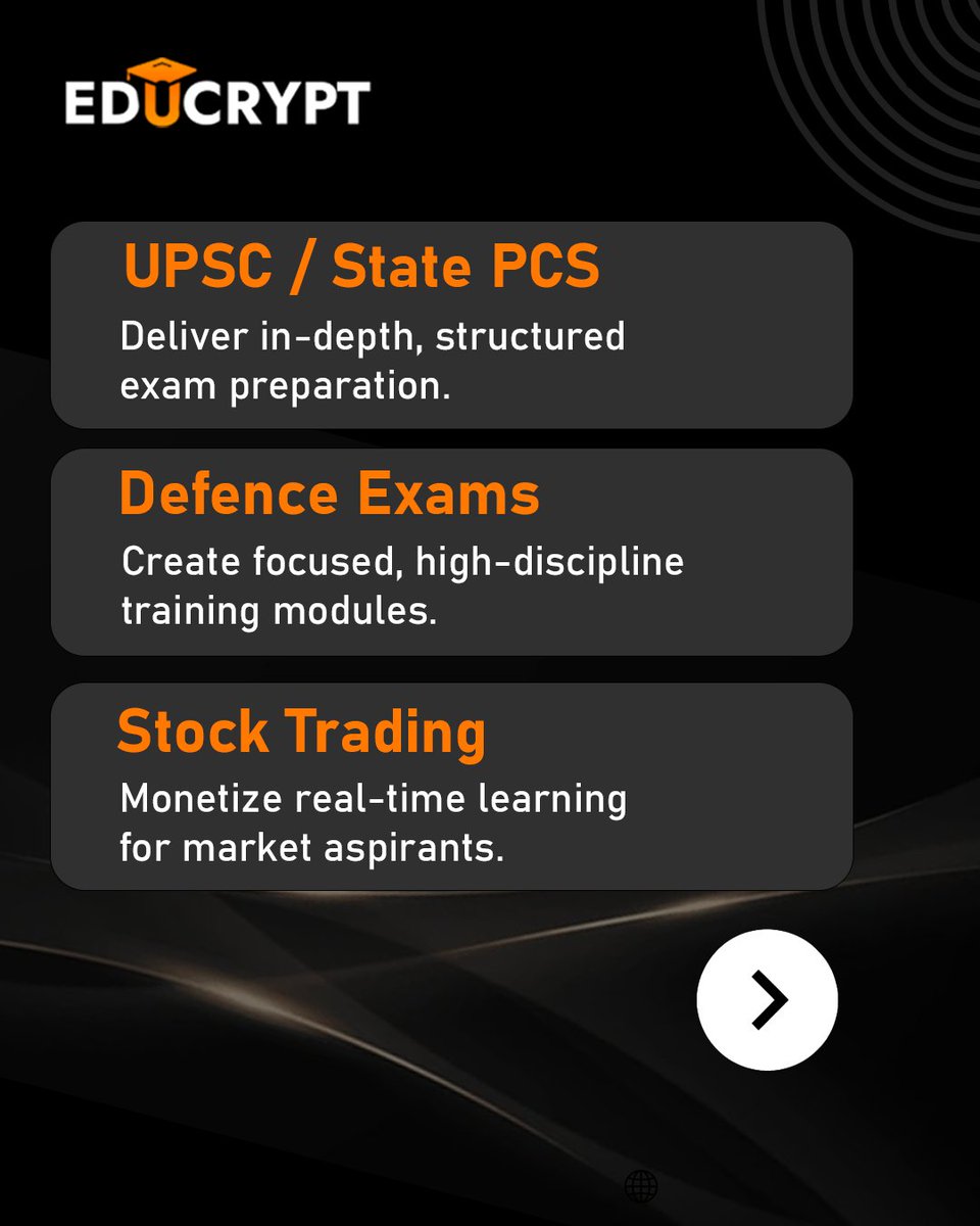 educrypt_ai's tweet image. Launch, manage, and grow your digital academy across multiple segments with EduCrypt’s powerful, all-in-one platform. 

Contact us to get started- bit.ly/46lyGVC

#educrypt #onlineteaching #EdTechIndia #digitalcoaching #teachonline #LMSplatform #elearningsolutions