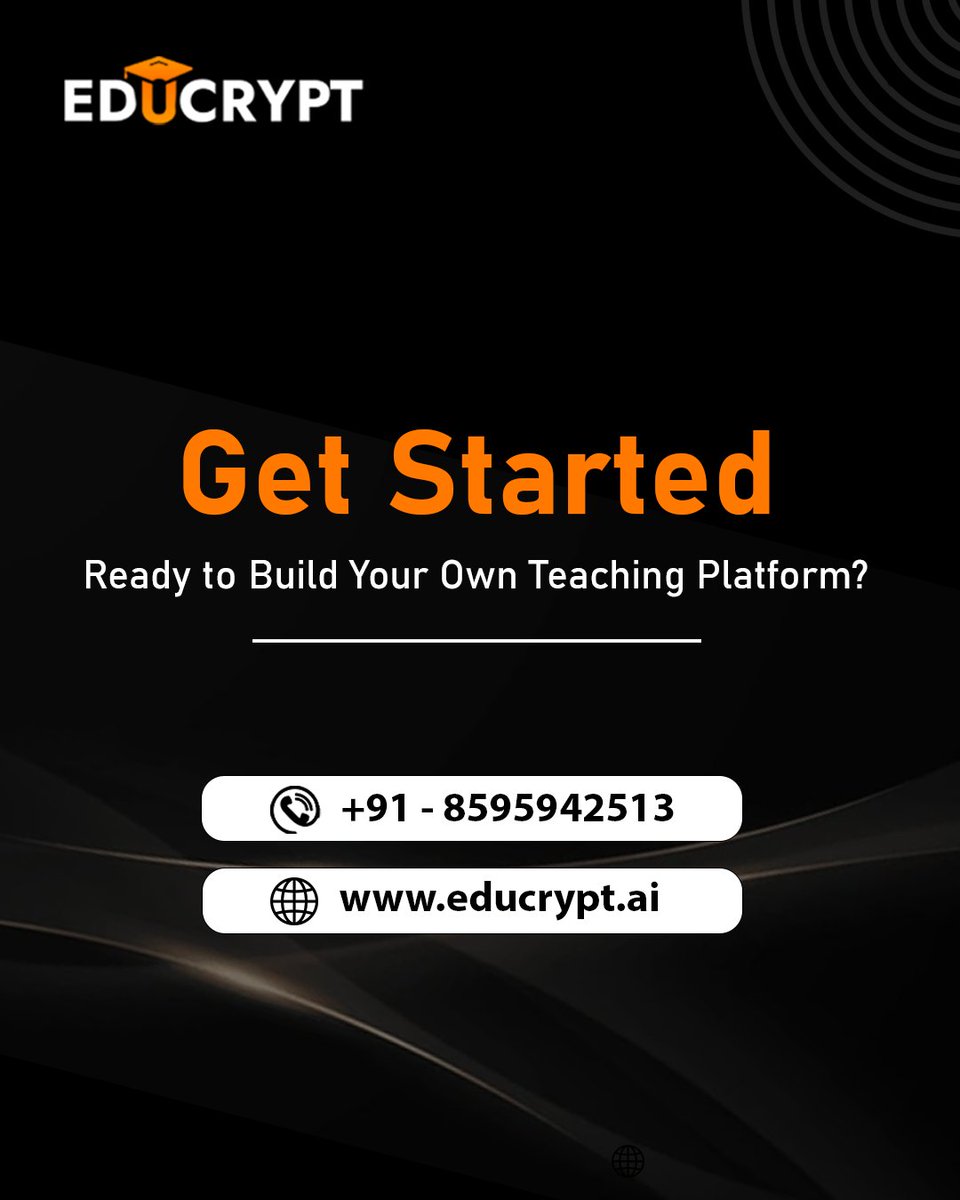 educrypt_ai's tweet image. Launch, manage, and grow your digital academy across multiple segments with EduCrypt’s powerful, all-in-one platform. 

Contact us to get started- bit.ly/46lyGVC

#educrypt #onlineteaching #EdTechIndia #digitalcoaching #teachonline #LMSplatform #elearningsolutions