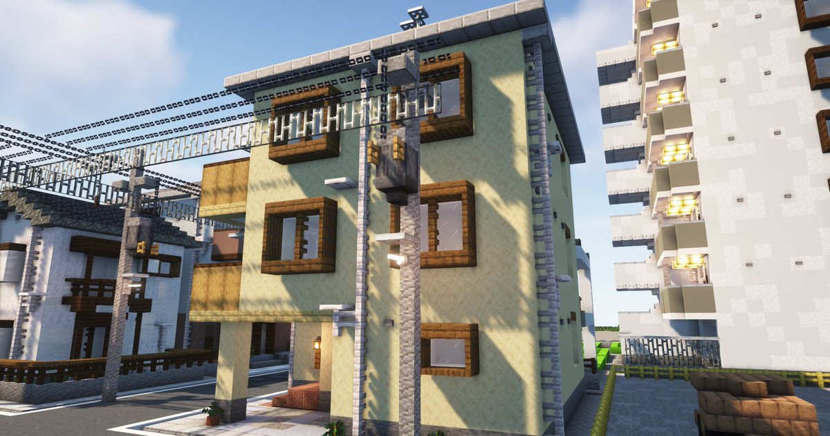 住宅×1件です  #Minecraft #マイクラ #マインクラフト #minecraft建築コミュ #箱井市