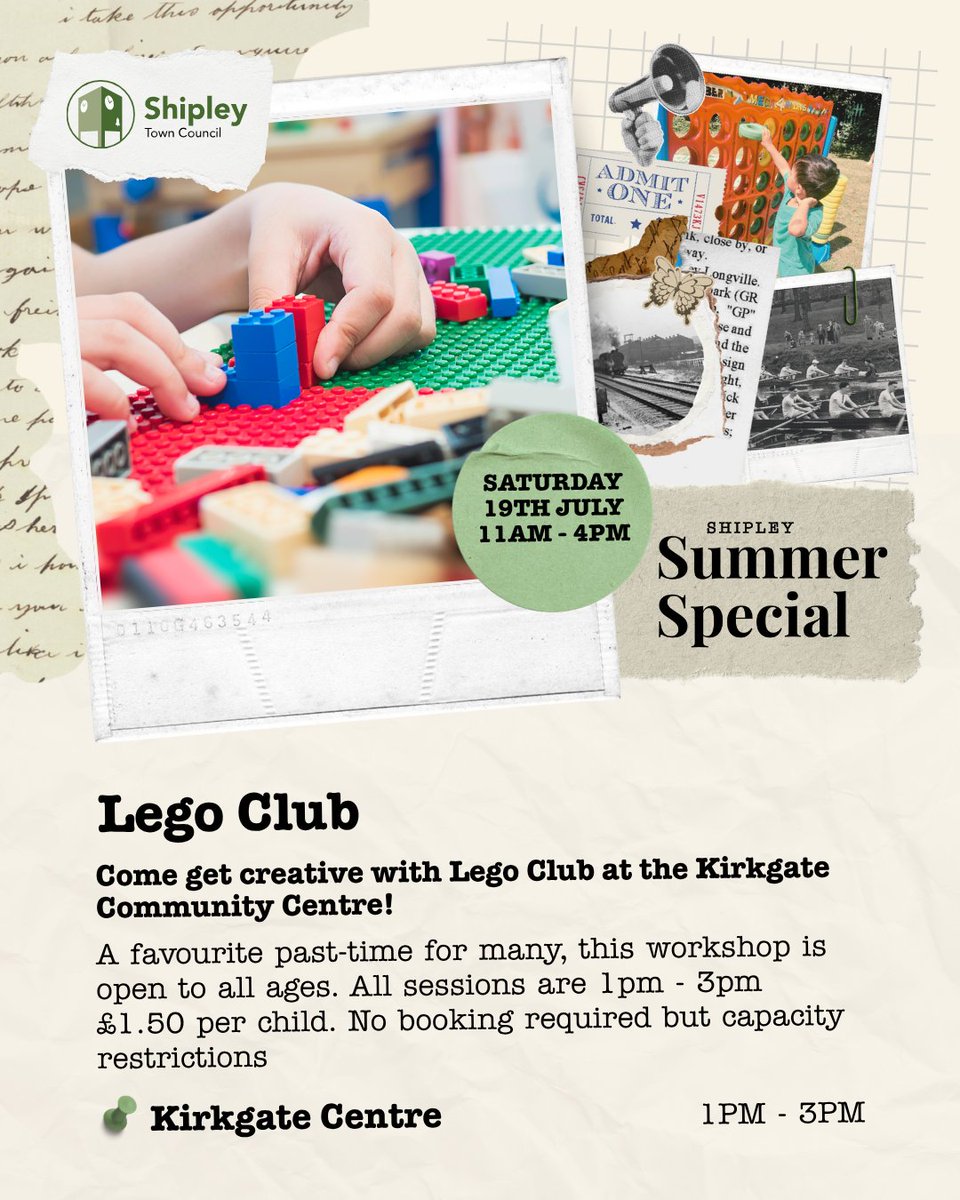 ShipleyTC's tweet image. With just over two weeks to go until the Shipley Summer Special event, here are just a few of the activities you can enjoy on Saturday 19th July including free face painting, inflatable fun in the park and lego club at the Kirkgate Community Centre!
More details to follow!