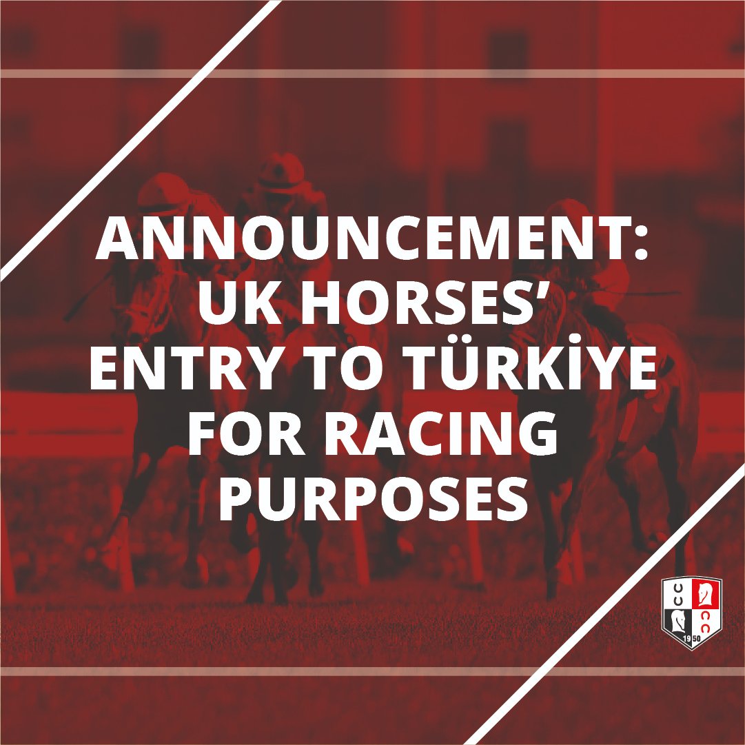 ANNOUNCEMENT: UK HORSES’ ENTRY TO TÜRKİYE FOR RACING PURPOSES

Horses imported into Türkiye from the United Kingdom, will be treated under the same conditions as imports from the European Union countries, following the new regulation which came into force on 20.06.2025.

The same