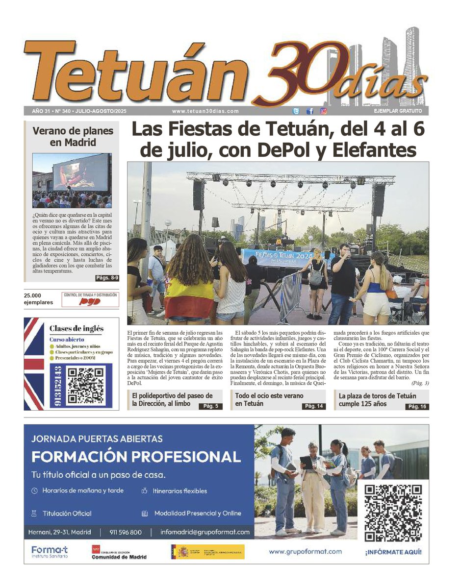 Tetuaneros: llegan las fiestas del distrito, pero antes, ya está aquí nuestro número de julio, con toda la actualidad del barrio y los mejores planes para disfrutar del verano sin salir de Madrid. 
¡Esperamos que os guste! 
tetuan30dias.com/pdf-n5168