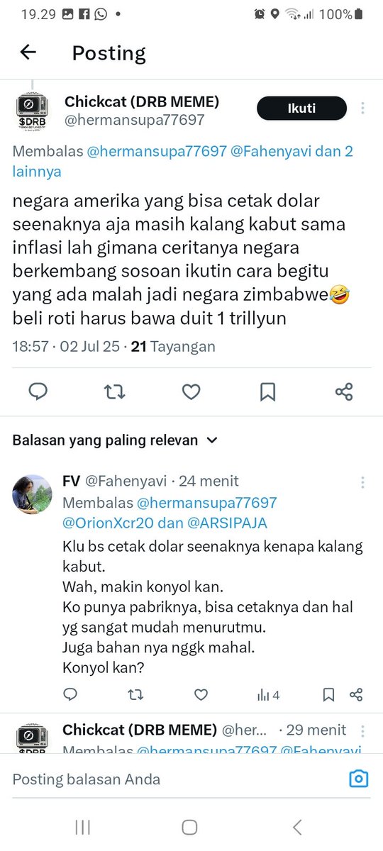 Fahenyavi's tweet photo. @hermansupa77697 @OrionXcr20 @ARSIPAJA Nah, itu pinter. Jd kenapa ko pikirin soal inflasi yg ko bilang tadi Amerika juga panik? https://t.co/5093E5cN6e