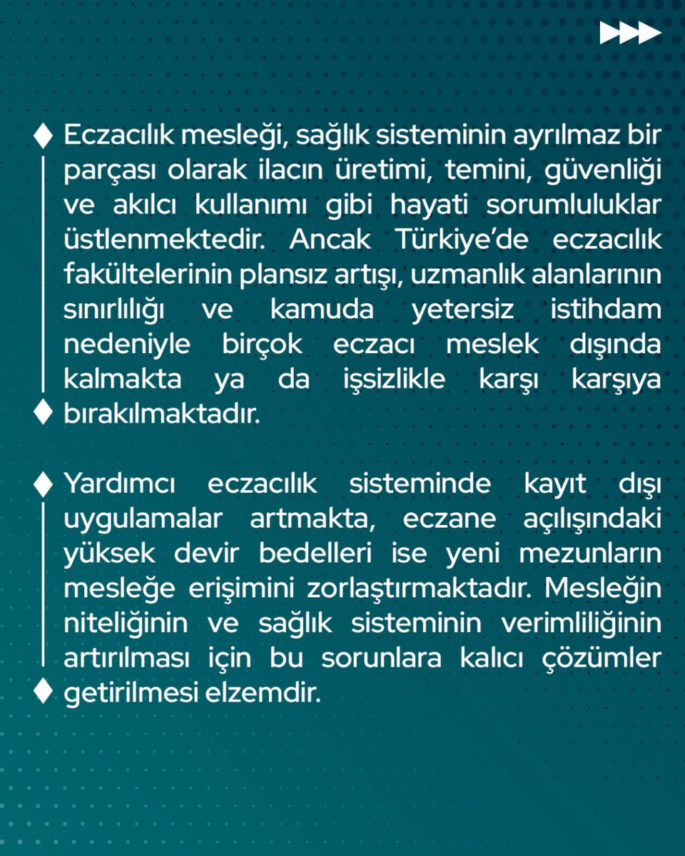 "2024 yılı itibarıyla Türkiye genelinde kamu hastanelerinde görev yapan klinik eczacı sayısı kaçtır? Bu sayı, Bakanlığınızın geçmiş yıllarda açıkladığı hedeflerle uyumlu mudur?"

Kahramanmaraş Milletvekilimiz <a href="/irfankaratutlu1/">Dr. İRFAN KARATUTLU</a>, Sağlık Bakanı Kemal Memişoğlu’na sordu.