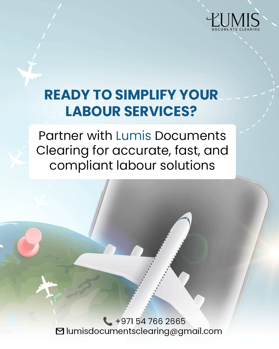 Lumis_documents's tweet photo. Need labour service support thatβs smooth and stress-free?
At Lumis, we break it down into 4 simple steps from consultation to full support.
πLetβs get started today
#LumisDocumentsClearing #LabourServicesUAE #BusinessSupport #VisaExperts #DocumentClearing #WorkPermitSolutions https://t.co/7AaxlT9Yc3