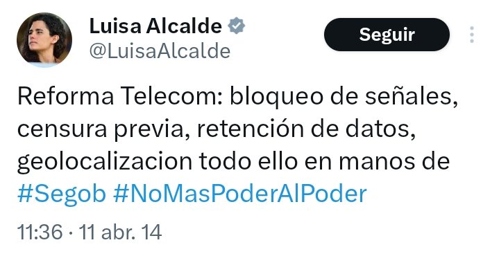 Alfie_Acosta's tweet photo. Siempre hay un tuit. 👀

#LeyCensura @LuisaAlcalde 🤌🏻 https://t.co/kKp1D9PcRT