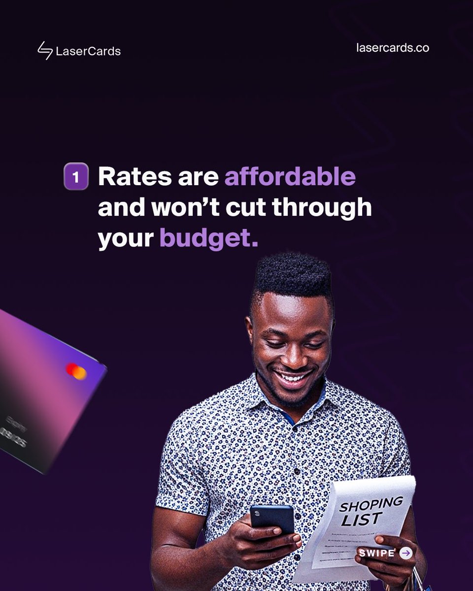 lasercardsco's tweet image. If you need a reason to use LaserCards for all your online payments, we’re giving you 3.
Visit lasercards.co to create and fund your reliable virtual dollar card today🥳