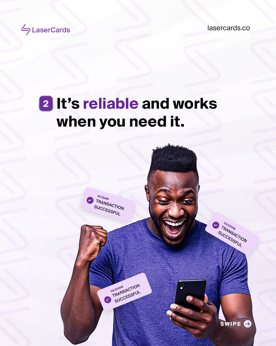 lasercardsco's tweet image. If you need a reason to use LaserCards for all your online payments, we’re giving you 3.
Visit lasercards.co to create and fund your reliable virtual dollar card today🥳