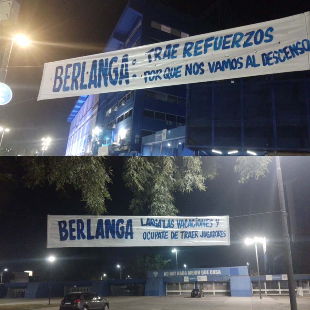 👀🗺 Los particulares pasacalles con los que amaneció la sede de #Vélez esta mañana.

📩 Los mismos fueron dirigidos al presidente Fabián Berlanga.