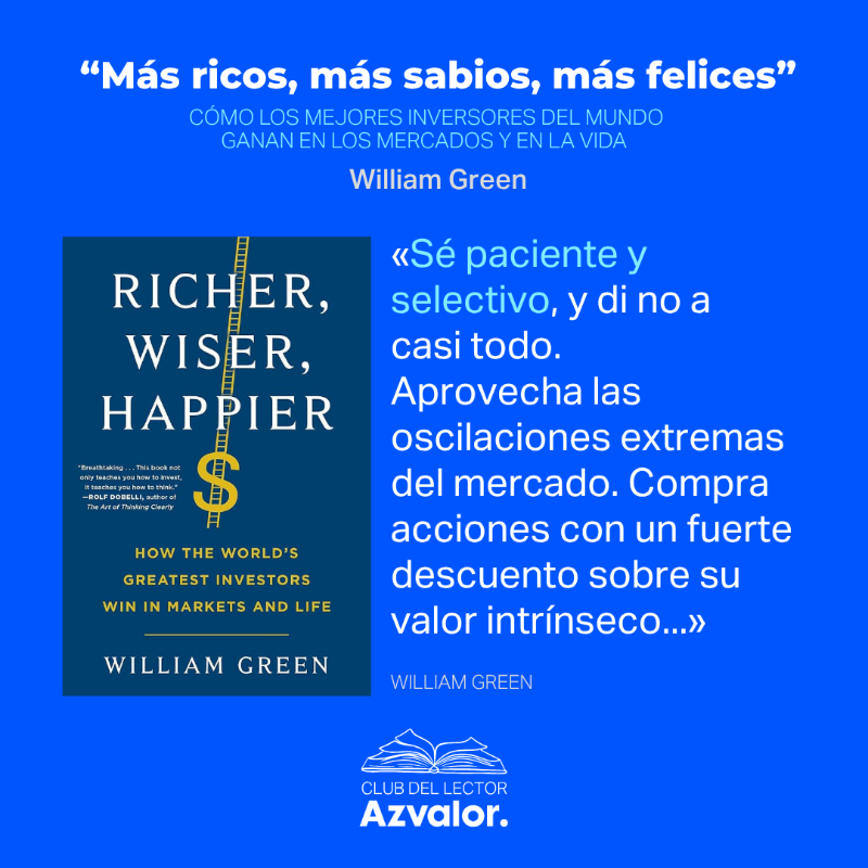azvalor's tweet photo. 📚"Más ricos, más sabios, más felices", de William Green

"Un libro imprescindible para aprender de algunos de los mejores Managers de la historia y de las estructuras mentales necesarias para invertir de una manera sensata", @JSCenzano

#valueinvesting #invertir #inversión