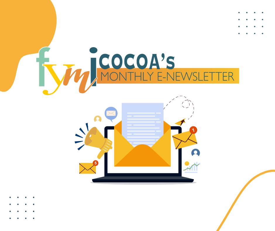 📣 Check out the latest FYMI e-newsletter from the City of Cocoa with the latest news and information including upcoming events, a message from the City Manager, and our Council out and about section! conta.cc/4l7IrLF