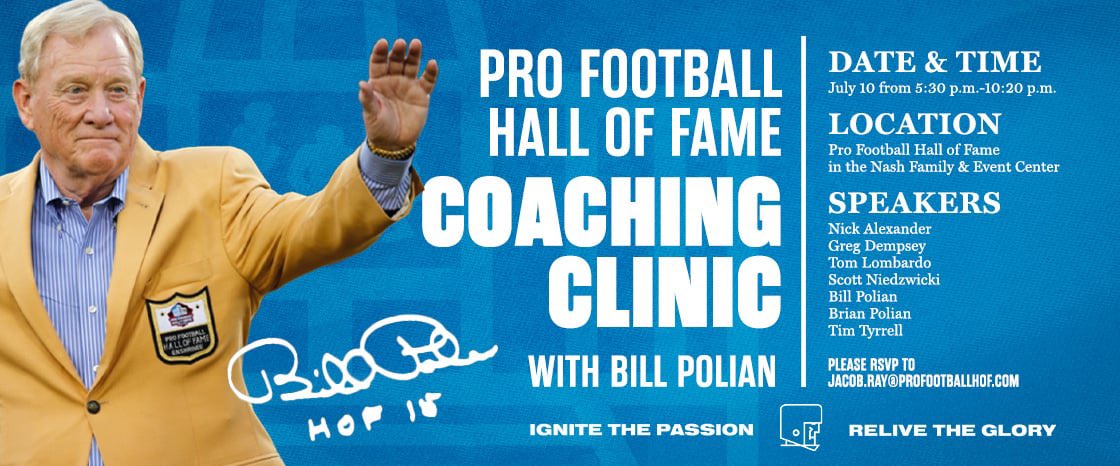 JCUFootball's tweet image. The gold standard of coaching starts in Canton.
Join the game’s sharpest minds at the @ProFootballHOF Coaching Clinic — where legends, rising stars, and future Hall of Famers sharpen their edge.
🧠🏈 Registration open now: profootballhof.com/youth-educatio…