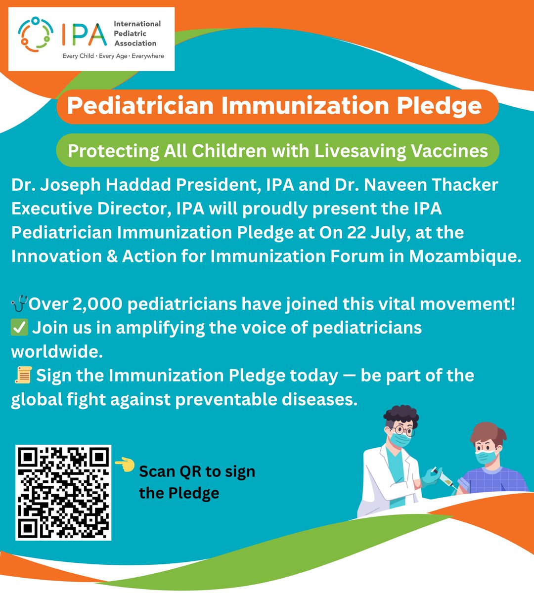 IPAWorldorg's tweet image. Join the movement to protect every child with lifesaving vaccines.
Please click on the link to sign the IPA Pediatrician Immunization Pledge.
Click link to sing the Pledg: bit.ly/44yGcu5
#IPApediatricianimmunizationpledge #VaccinesSaveLives