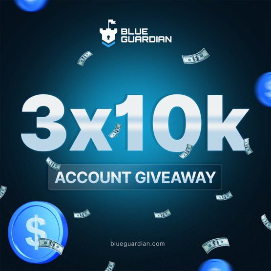 🔵 GIVEAWAY TIME 🎁

3x10k Account From <a href="/BlueGuardiancom/">Blue Guardian</a> 

1. Follow
.  <a href="/BlueGuardiancom/">Blue Guardian</a>   + turn on notifications

.  <a href="/pips_daily/">ᴅᴀɪʟʏ ᴘɪᴘꜱ (ɢᴜ)📈</a> || @AriF510451 

2. Like, retweet and tag 3 friends
3. Add us as favorite firm at propfirmmatch.com/favorite-firms 

Winners will be announced on MONDAY
