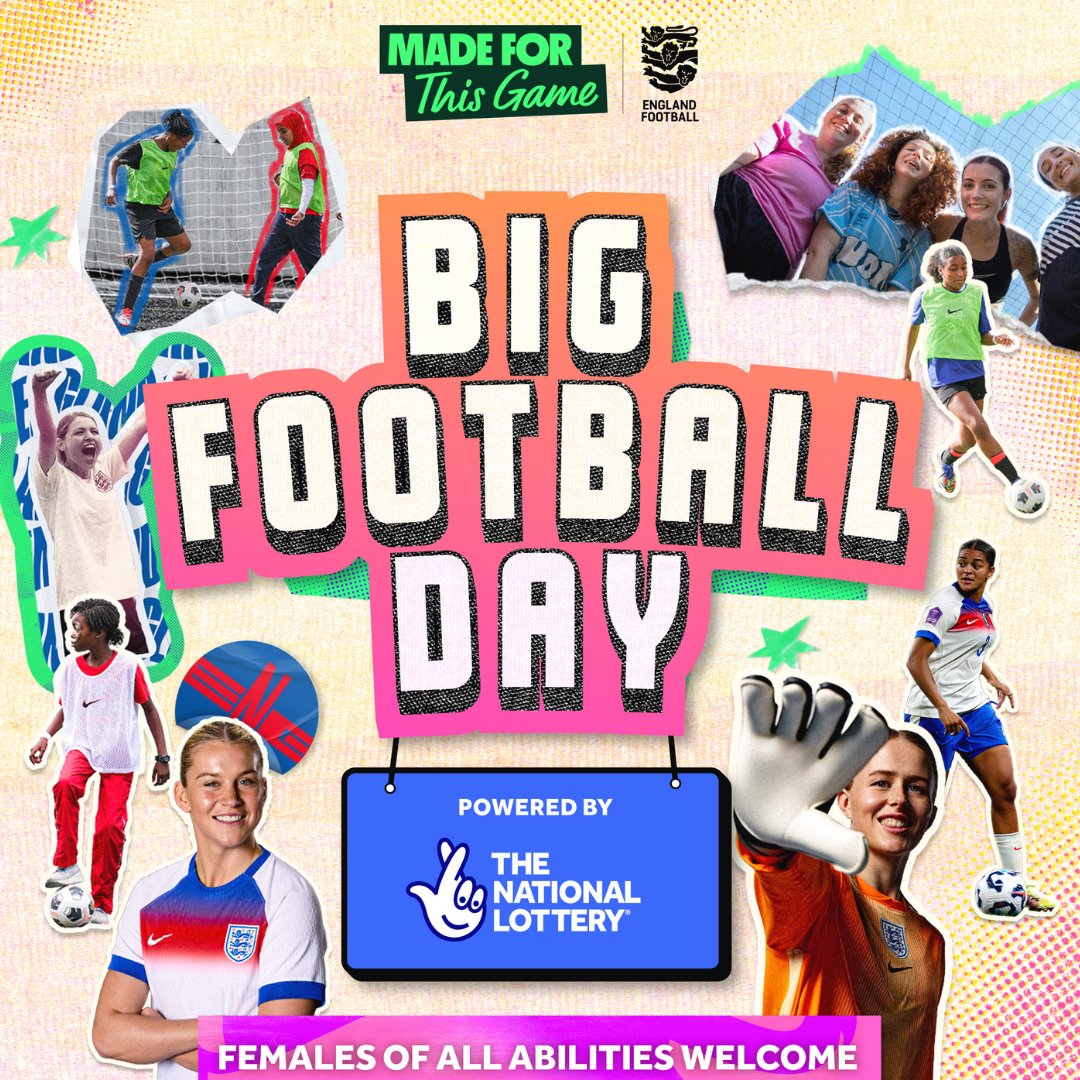 Celebrate the Lionesses v France this Saturday with our Big Football Day! 🎉 

From 4pm: fun, games &amp; mini matches for girls/women of all abilities, plus food, a quiz &amp; the big match live at The Centre Spot ⚽ 

👉 More info: doverathletic.com/news/girls-big…