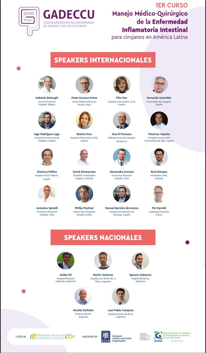 Nicolas Avellaneda (@nlavellaneda) on Twitter photo El primer curso <a href="/gadeccu/">GADECCU</a> para manejo médico y quirúrgico de pacientes con Crohn y Colitis Ulcerosa en <a href="/latamccr/">Cx Colorrectal Colaborativa LATAM</a> comienza este Viernes, con una clase del 1 <a href="/fgomollon/">Fernando Gomollón</a> sobre generalidades en el manejo de Enfermedad de Crohn.
100 personas se han anotado ya en el curso, y todavia El primer curso <a href="/gadeccu/">GADECCU</a> para manejo médico y quirúrgico de pacientes con Crohn y Colitis Ulcerosa en <a href="/latamccr/">Cx Colorrectal Colaborativa LATAM</a> comienza este Viernes, con una clase del 1 <a href="/fgomollon/">Fernando Gomollón</a> sobre generalidades en el manejo de Enfermedad de Crohn.
100 personas se han anotado ya en el curso, y todavia