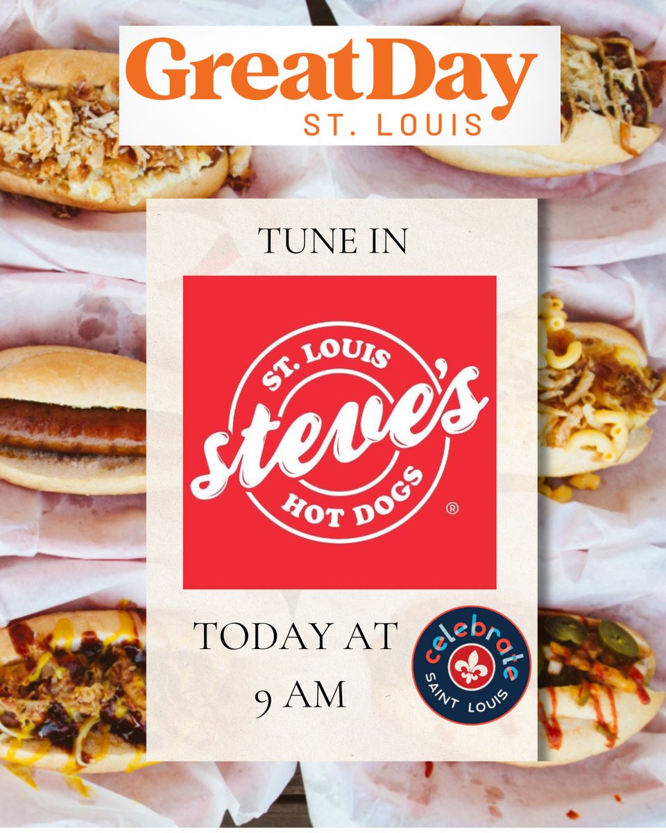 GreatDayStLouis's tweet image. Food, fireworks, fun tunes all happening in downtown July 3 &amp;amp; 4! We will chat through all the fun with @steveshotdogs and @celebrate_stl this morning at 9! Tune in! 🎆 🌭#GDSTL