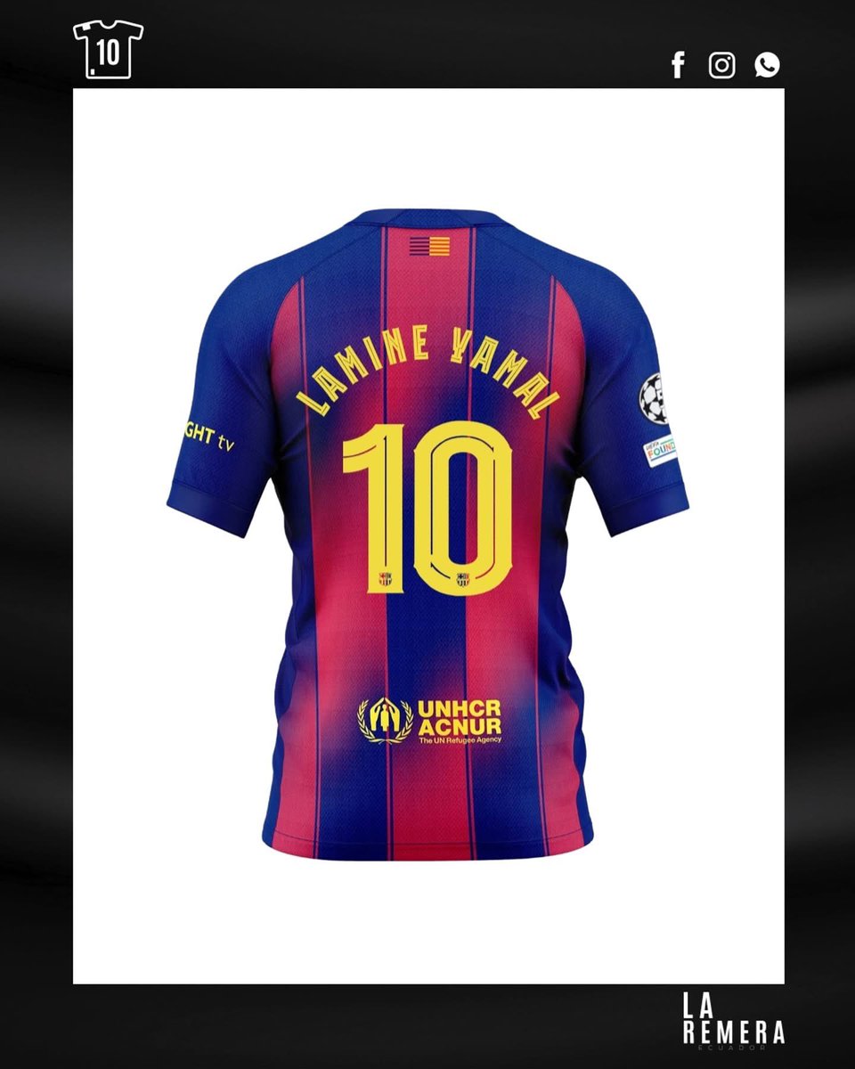 ❤️💙 HERMOSA: Sé el primero en tener la nueva camiseta del FC #Barcelona 🇪🇸 con el 10 de #LAMINE #YAMAL ⚽ obvio de #LaRemeraEC