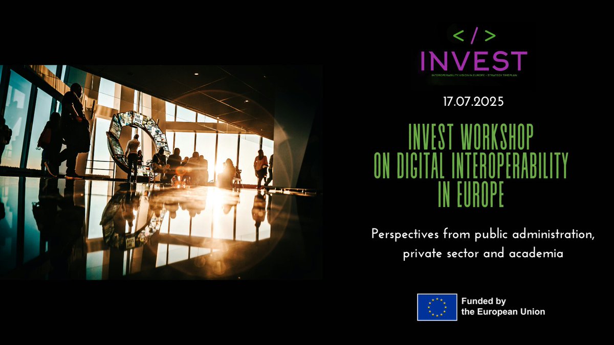 Join upcoming INVEST Workshop &amp; help shape Europe’s #digital future! 

The workshop will bring together public administration, private sector &amp; academia professionals to discuss challenges &amp; needs for #interoperable cross-border digital services.

More👉europa.eu/!BV834W