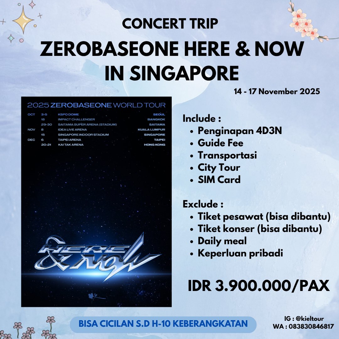 bucinyoung's tweet photo. OPEN TRIP ZEROBASEONE HERE &amp; NOW BANGKOK - KUALA LUMPUR - SINGAPORE

💰?? Cek pict

DP 1 juta/pax. Sisanya? Bisa dicicil s.d h-10 keberangkatan

Join atau tanya-tanya dulu?? Bisa langsung dm atau https://t.co/KbjqubieFf yaa🙌🏻

tag bkk kl sg tour zb1 
#제로베이스원 #HEREANDNOW https://t.co/sVuoiENTyh