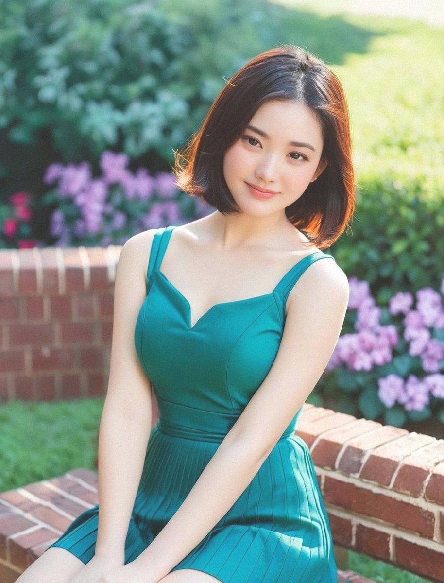 おはよ！結菜だよ〜💖 今日は素敵なワンピースを着て、公園のベンチでまったりしてるの！お花も綺麗だし、最高の天気だね🌻✨ みんなも良い一日を過ごしてね！🥰 #お洒落さんと繋がりたい #今日のコーデ #公園 #可愛い #私